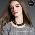 Black Silk Scarf Necklace for Women